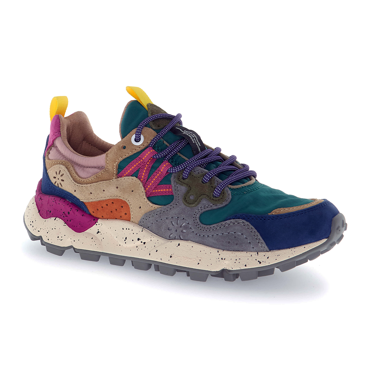 Flower Mountain Yamano 3 Sneaker (Women) - Petrol/Stone/Beige Athletic - Casual - Lace Up - The Heel Shoe Fitters