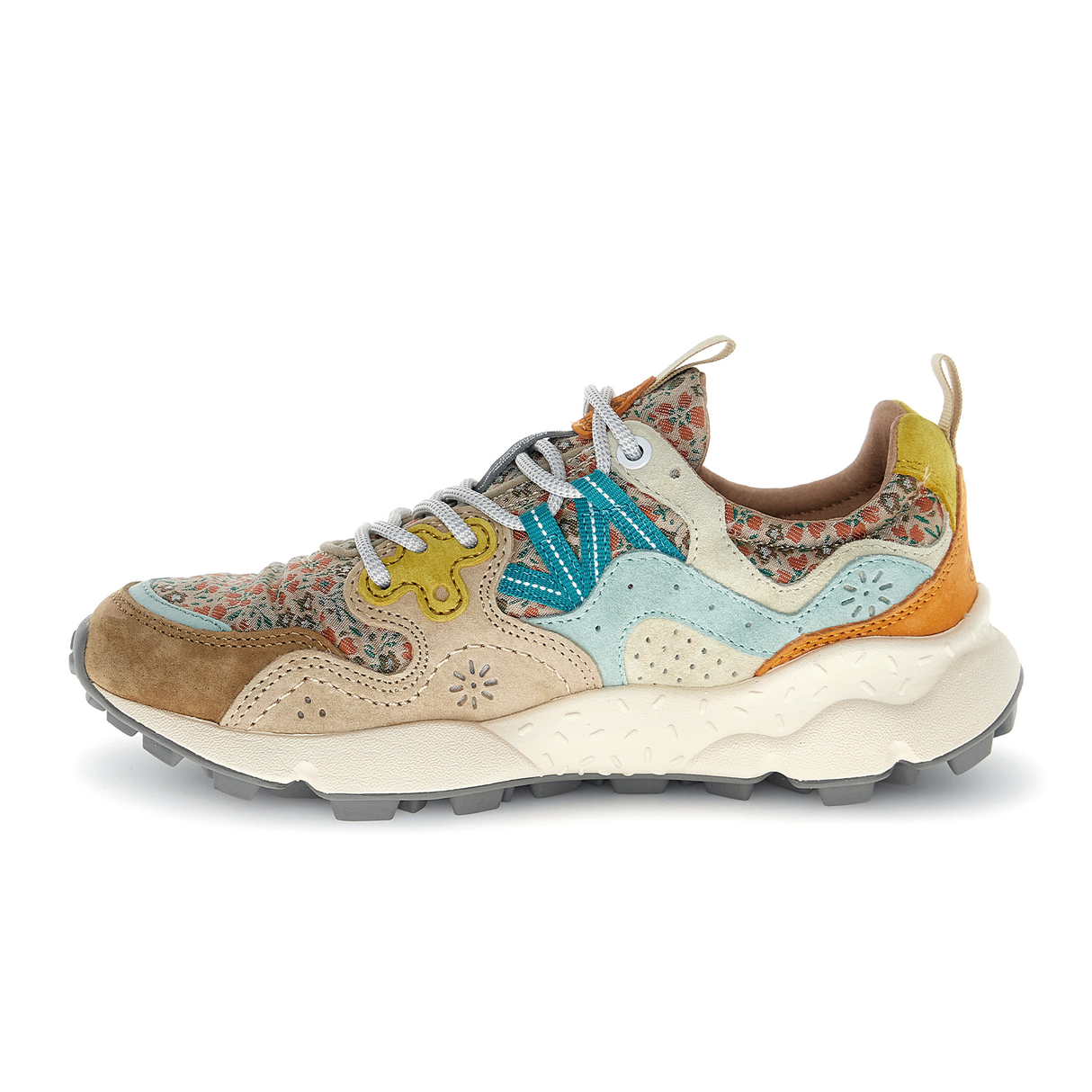 Flower Mountain Yamano 3 Sneaker (Women) - Chestnut/Light Blue/Orange