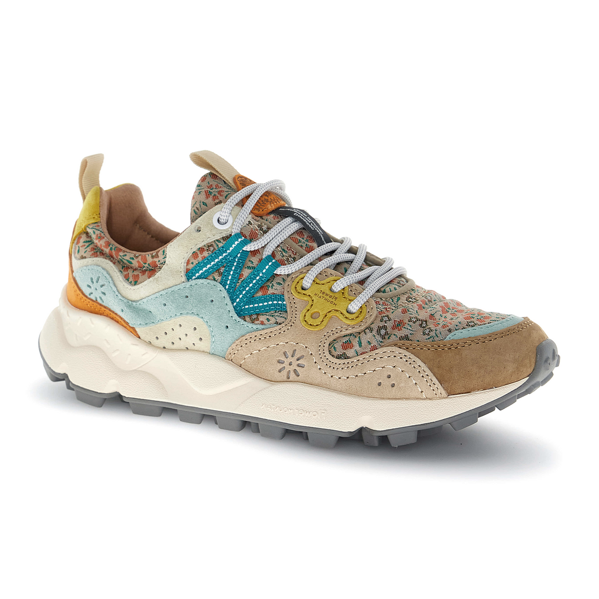 Flower Mountain Yamano 3 Sneaker (Women) - Chestnut/Light Blue/Orange