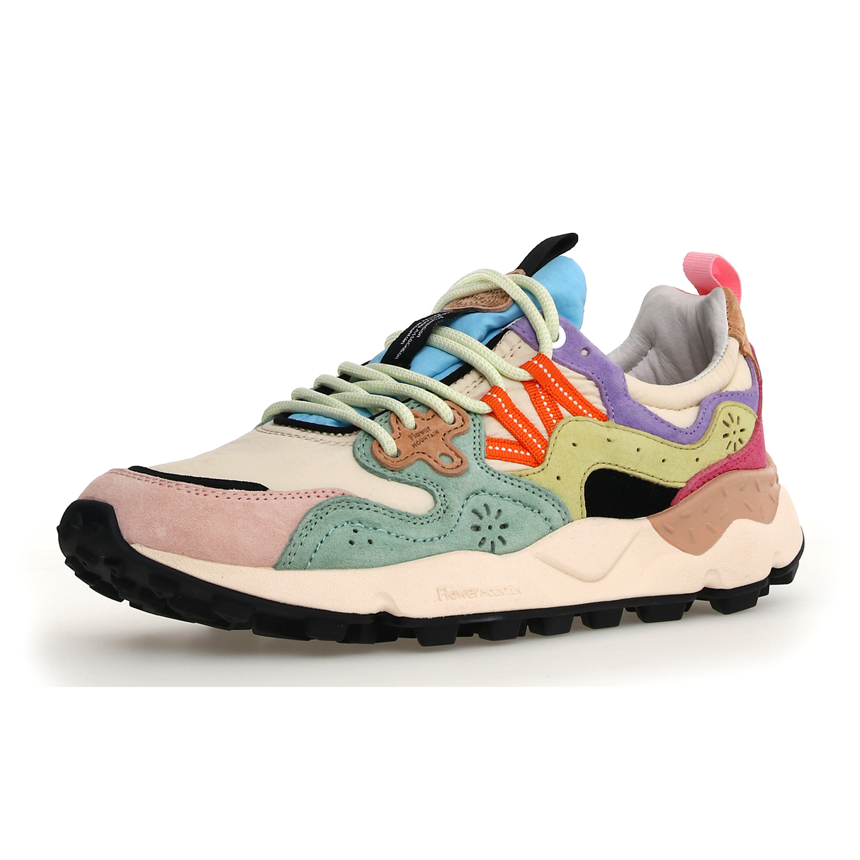 Flower Mountain Yamano 3 Sneaker (Unisex) - Pink/Beige/Light Green Athletic - Casual - Lace Up - The Heel Shoe Fitters