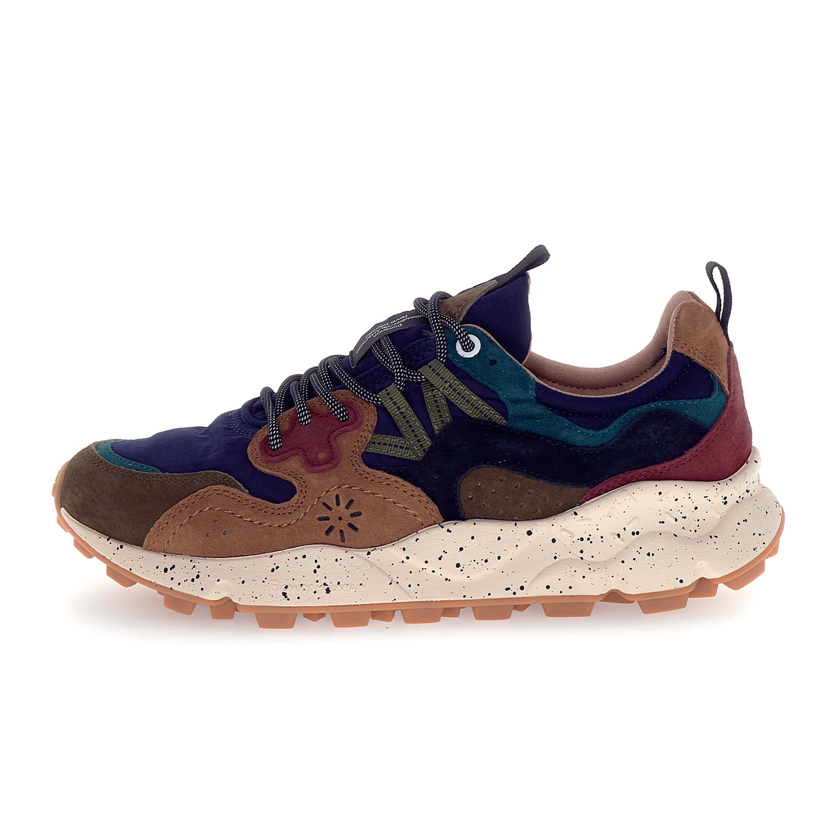 Flower Mountain Yamano 3 Sneaker (Men) - Deep Mud/Light Brown/Navy Athletic - Casual - Lace Up - The Heel Shoe Fitters