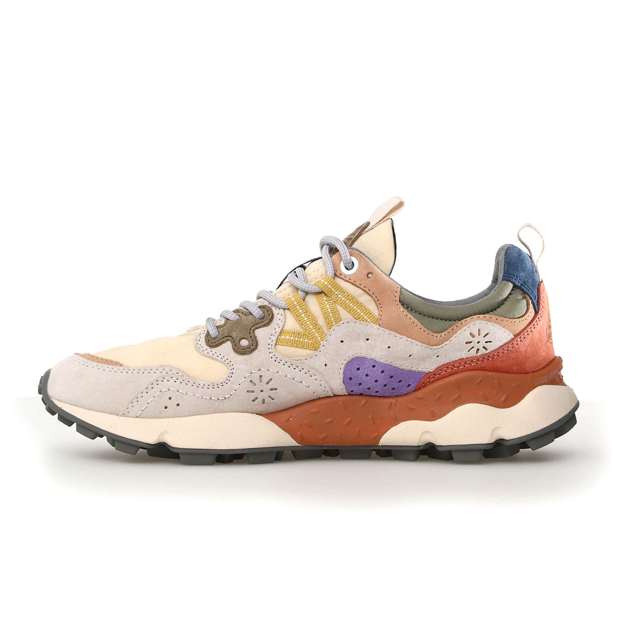 Flower Mountain Yamano 3 Sneaker (Unisex) - Beige/Milk/Violet Athletic - Running - Trail - The Heel Shoe Fitters