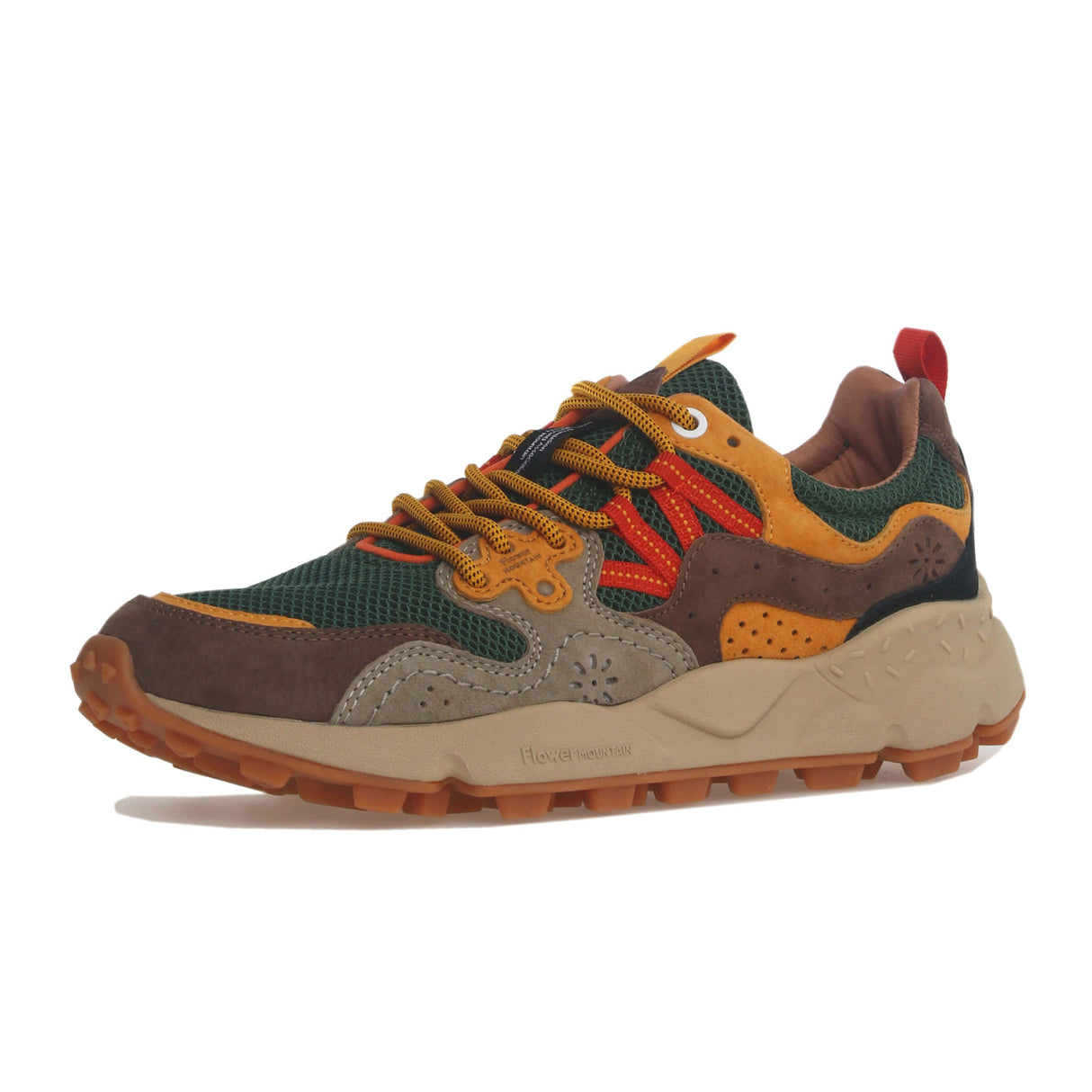 Flower Mountain Yamano 3 Sneaker (Unisex) - Taupe/Green/Ocra Athletic - Running - Trail - The Heel Shoe Fitters