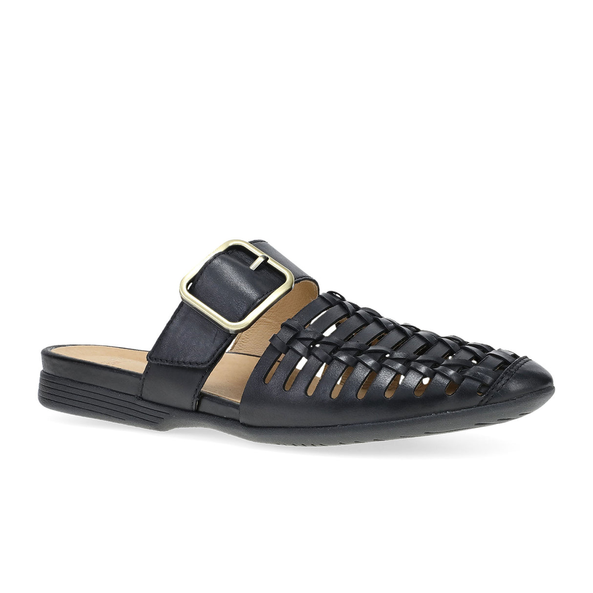 Dansko Leilani Flat (Women) - Black Burnished Nappa Dress-Casual - Flat - The Heel Shoe Fitters