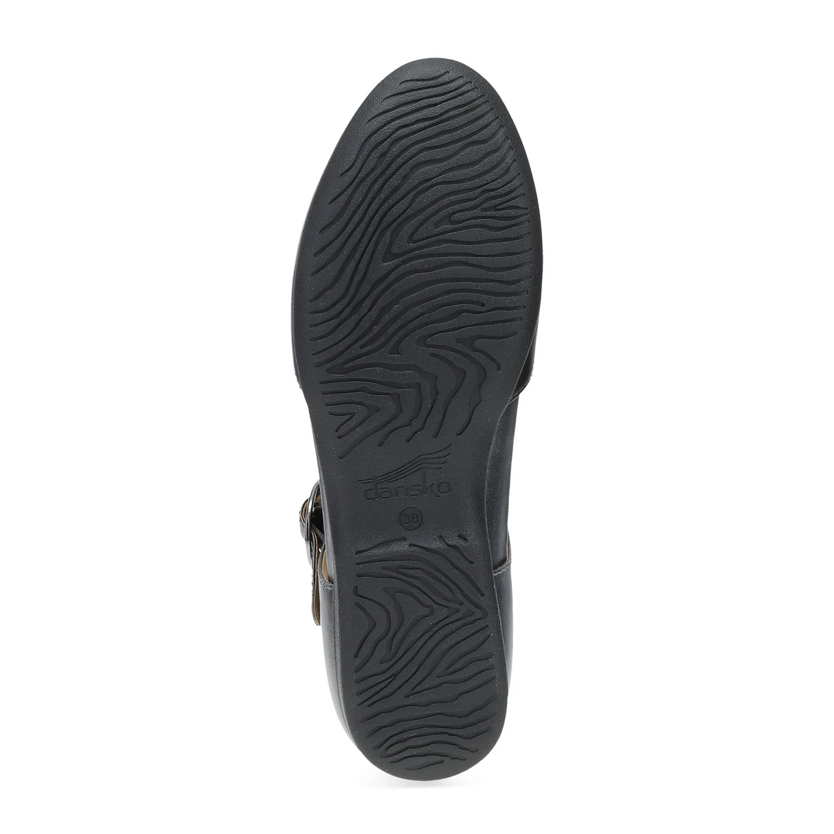 Dansko Liv Strappy Flat (Women) - Black Nappa/Pewter Metallic Dress-Casual - Flat - The Heel Shoe Fitters