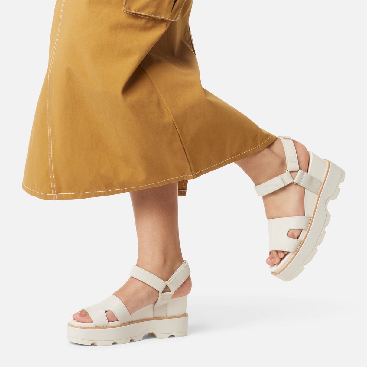 Sorel Joanie IV Ankle Strap Wedge Sandal (Women) - Chalk/Chalk Sandal - Heel/Wedge - The Heel Shoe Fitters