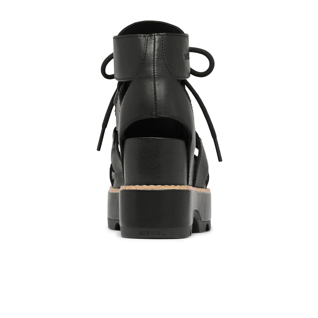 Sorel Joanie IV Lace Wedge (Women) - Black/Black Sandal - Heel/Wedge - The Heel Shoe Fitters