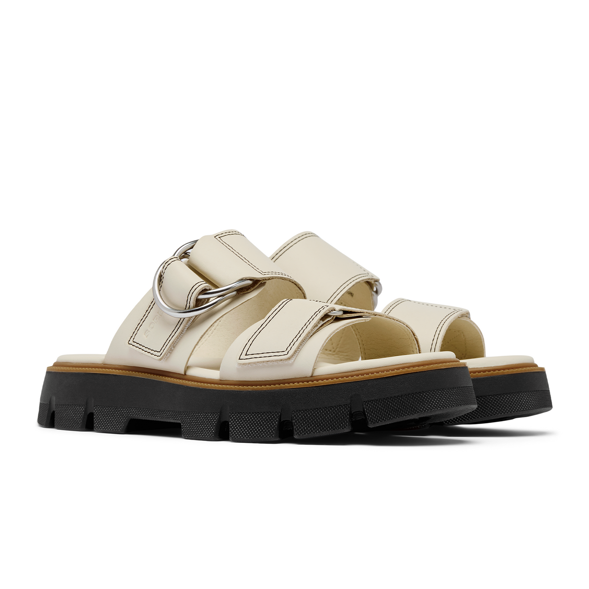 Sorel Rein CB Slide Sandal (Women) - Chalk/Black Sandal - Slide - The Heel Shoe Fitters