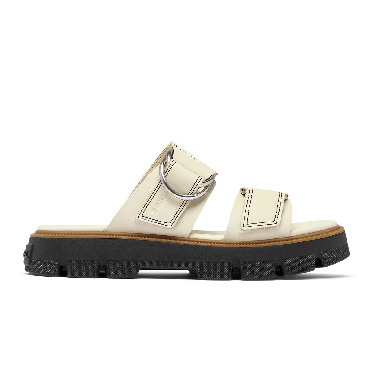 Sorel Rein CB Slide Sandal (Women) - Chalk/Black Sandal - Slide - The Heel Shoe Fitters