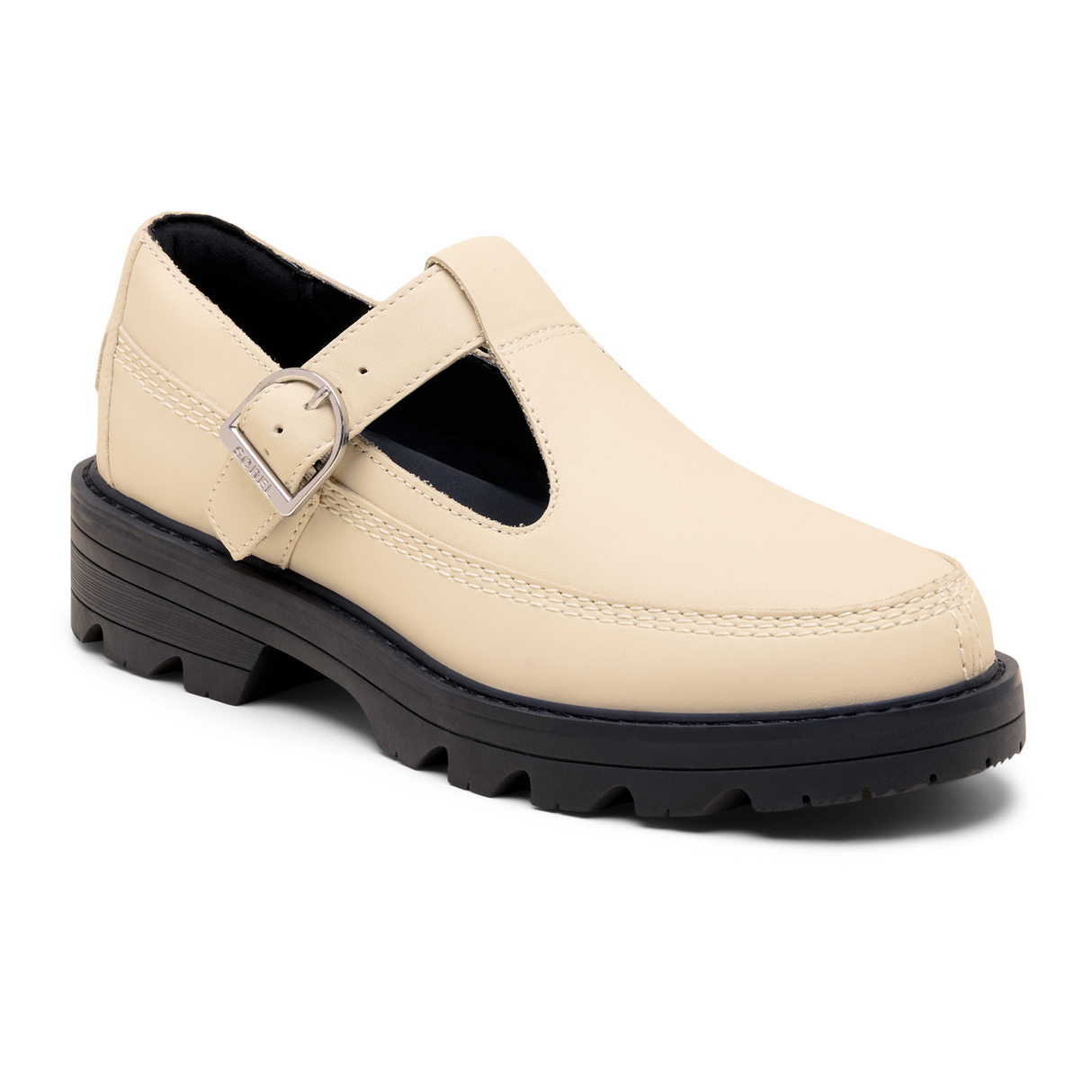 Sorel Revel Ave Mary Jane (Women) - Bleached Ceramic/Black Dress-Casual - Flat - The Heel Shoe Fitters