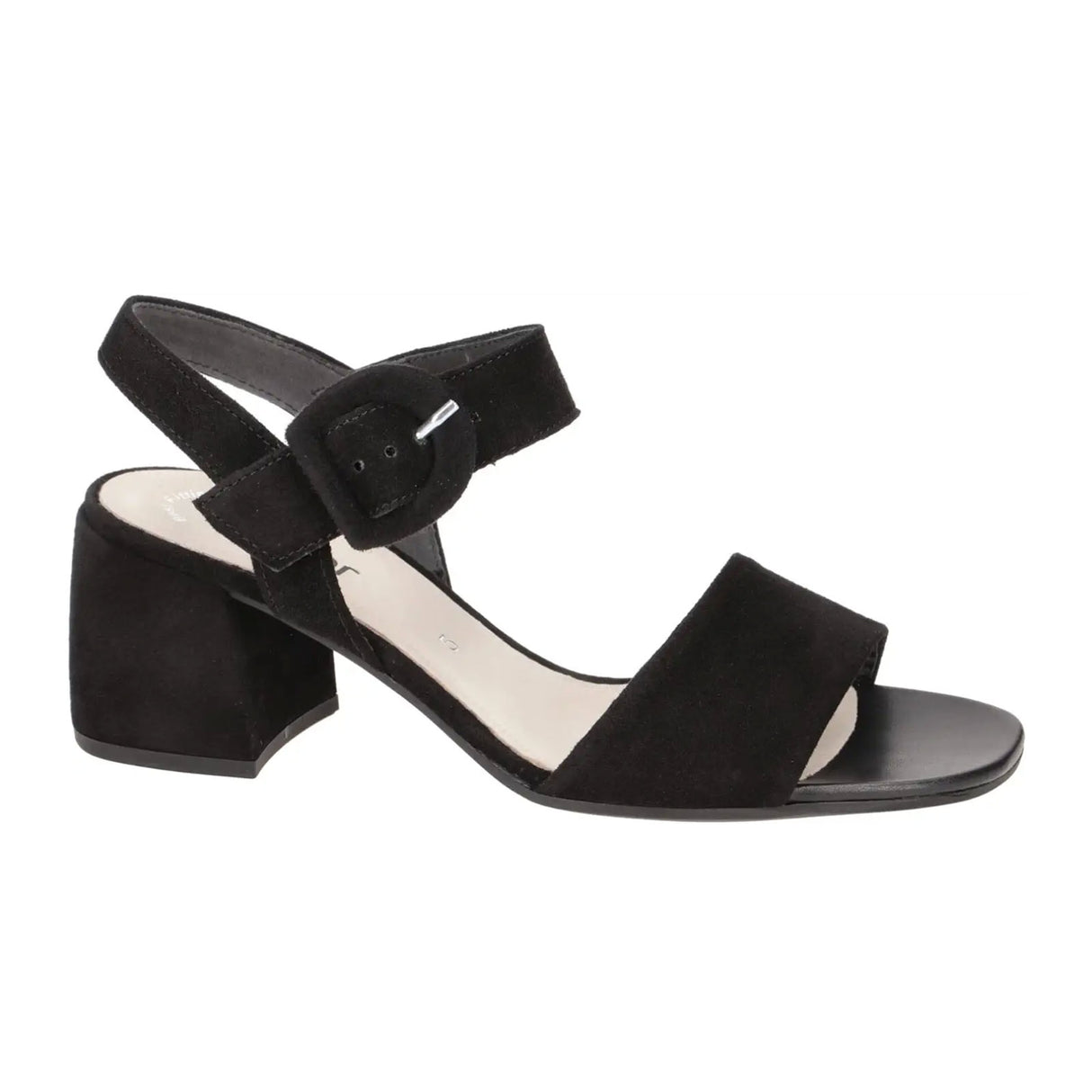 Gabor 710 Heeled Sandal (Women) - Black Suede Sandal - Heel/Wedge - The Heel Shoe Fitters