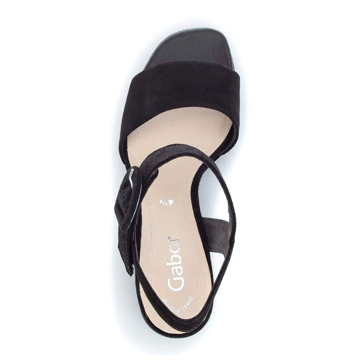 Gabor 710 Heeled Sandal (Women) - Black Suede Sandal - Heel/Wedge - The Heel Shoe Fitters