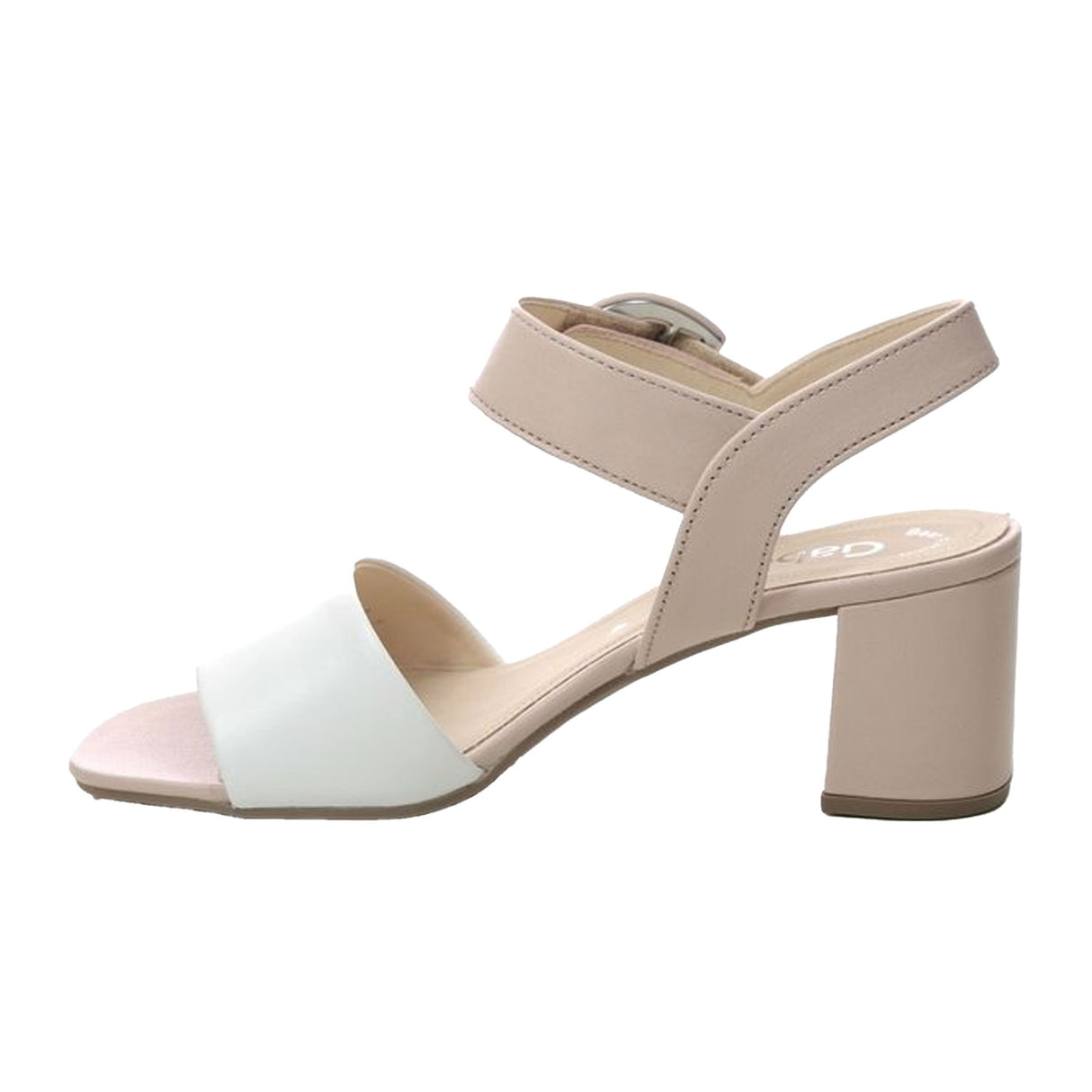 Gabor 710 Heeled Sandal (Women) - White Leather Sandal - Heel/Wedge - The Heel Shoe Fitters