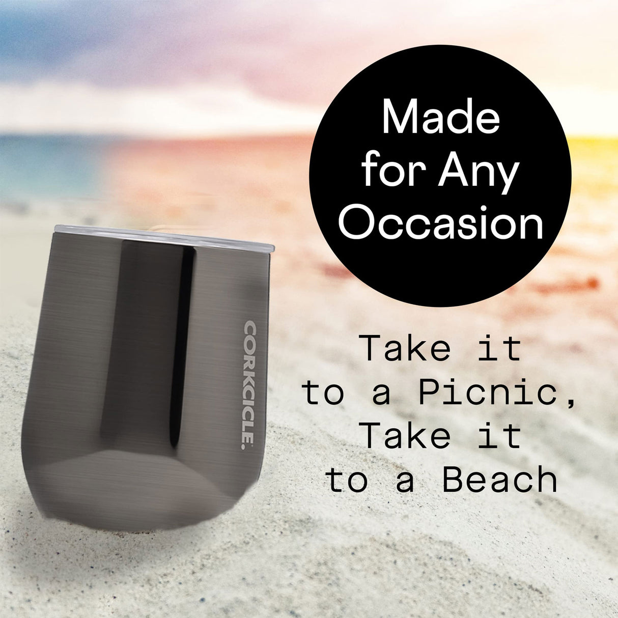 Corkcicle Stemless Wine Cup 12 oz - Gunmetal Accessories - Drinkware - The Heel Shoe Fitters