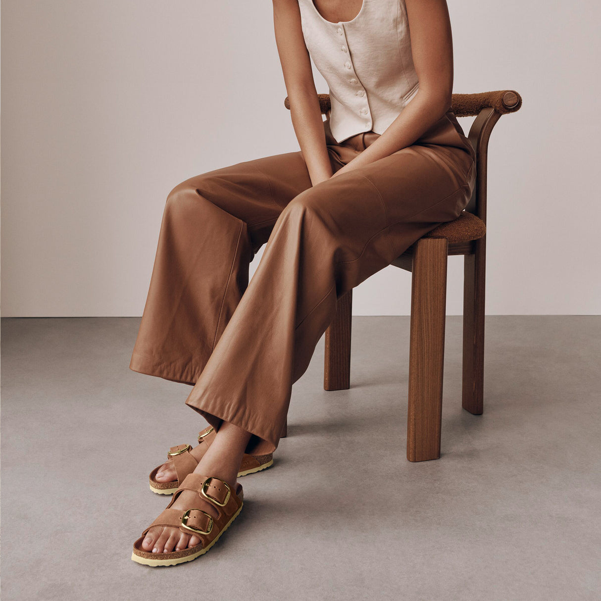 Birkenstock Arizona Big Buckle Narrow Slide Sandal (Women) - Cognac Oiled Leather Sandal - Slide - The Heel Shoe Fitters