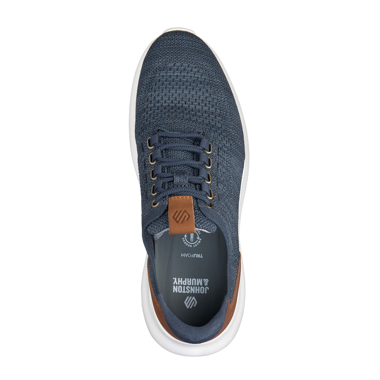 Johnston & Murphy Amherst 2.0 Knit Plain Toe Lace Up (Men) - Navy Heathered Knit Athletic - Casual - Lace Up - The Heel Shoe Fitters