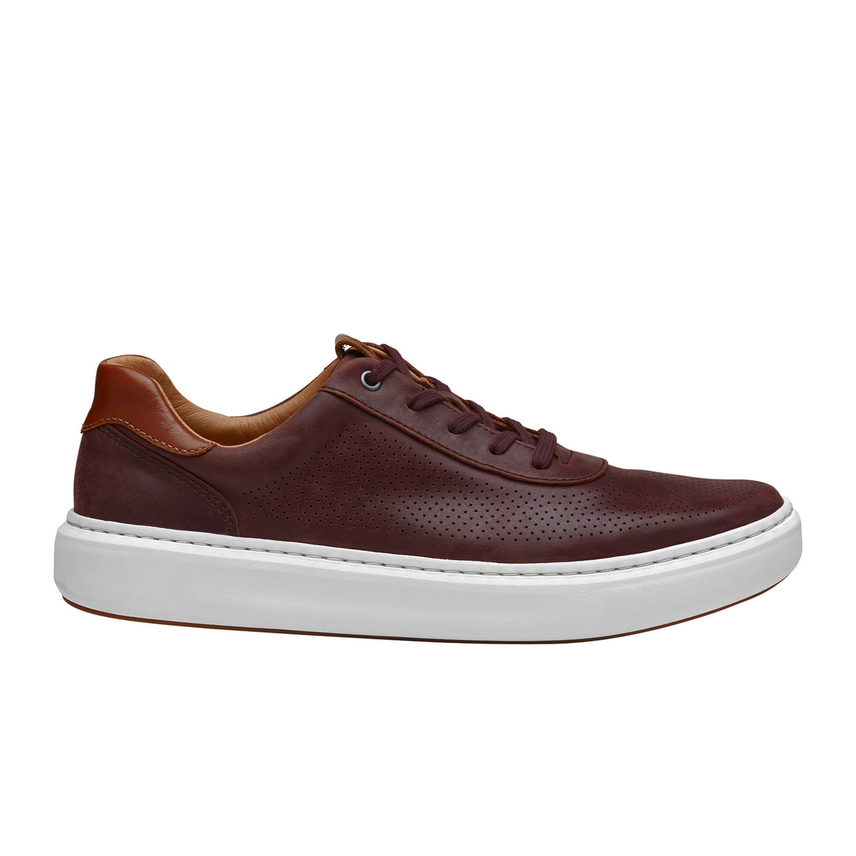 Johnston & Murphy Anders Perfed U-Throat Lace Up (Men) - Dark Mahogany Full Grain Athletic - Casual - Lace Up - The Heel Shoe Fitters