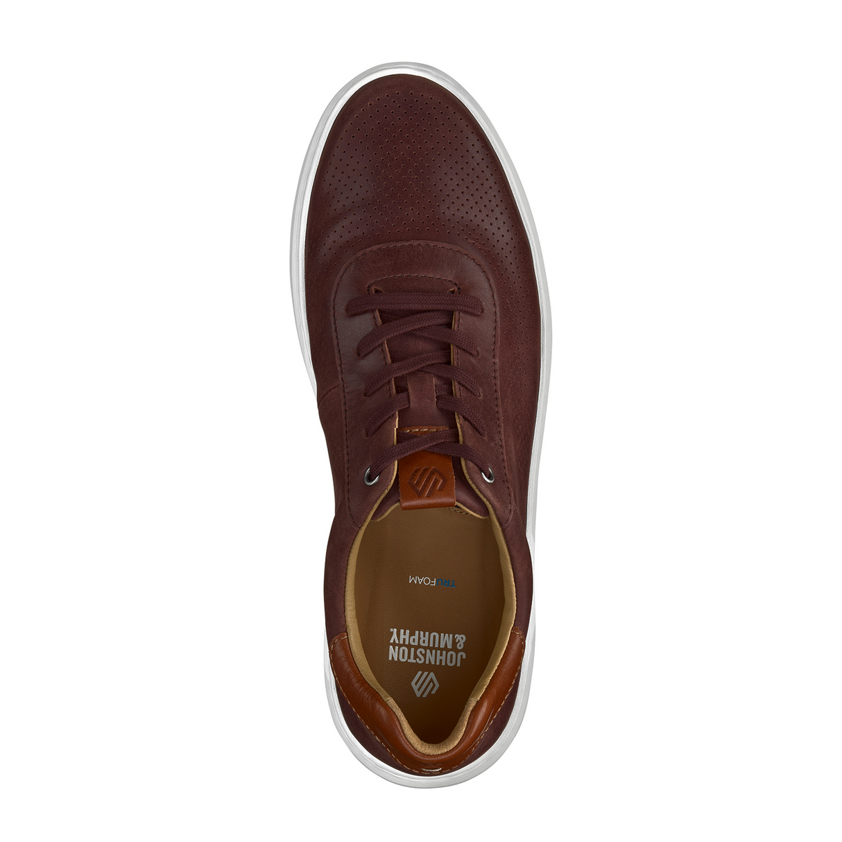 Johnston & Murphy Anders Perfed U-Throat Lace Up (Men) - Dark Mahogany Full Grain Athletic - Casual - Lace Up - The Heel Shoe Fitters
