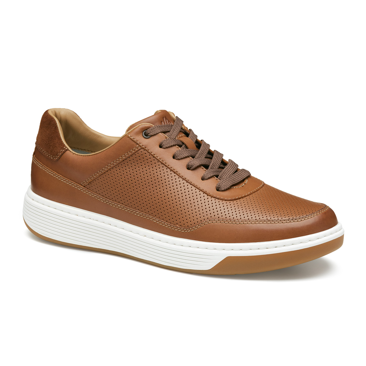 Johnston & Murphy Dawson Perfed U-Throat Sneaker (Men) - Tan Full Grain