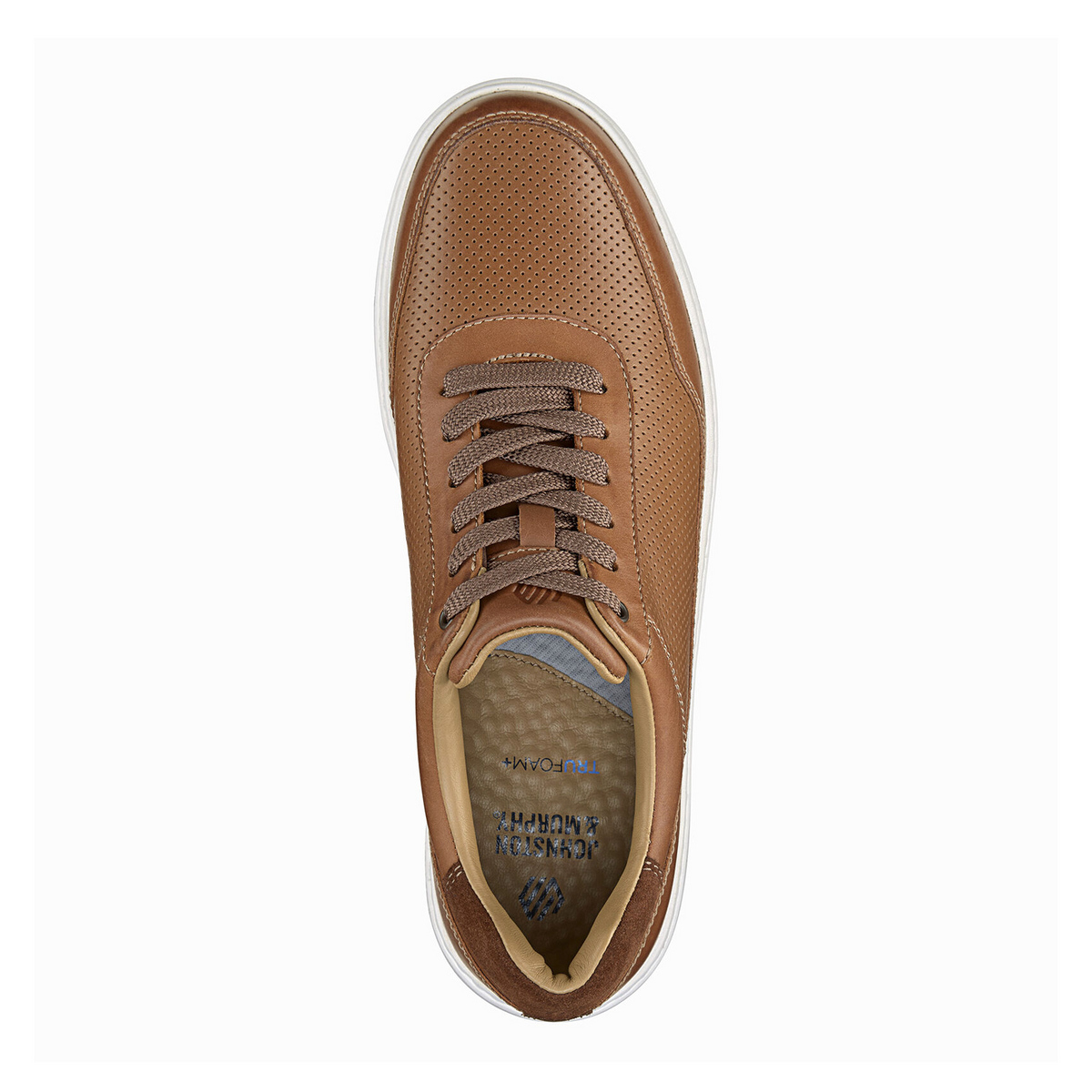 Johnston & Murphy Dawson Perfed U-Throat Sneaker (Men) - Tan Full Grain