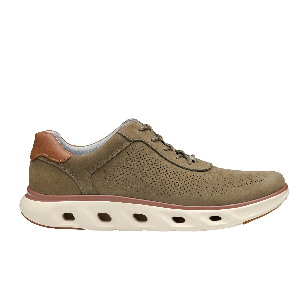 Johnston & Murphy Reactivate U-Throat Sneaker (Men) - Taupe Nubuck Athletic - Casual - Lace Up - The Heel Shoe Fitters