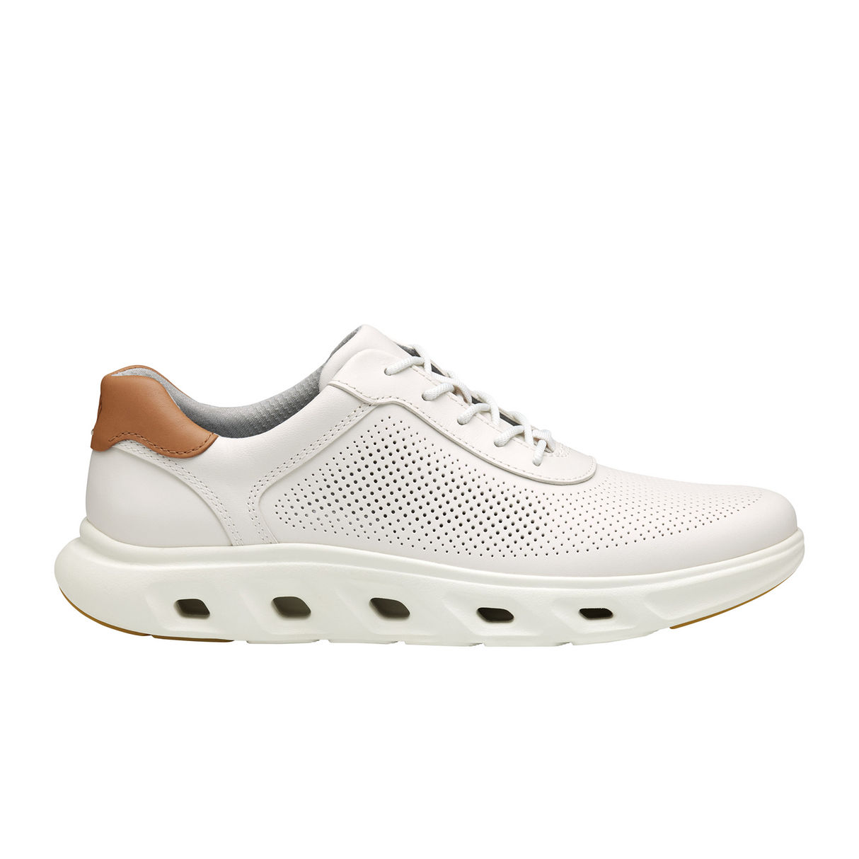 Johnston & Murphy Reactivate U-Throat Sneaker (Men) - White Full Grain Athletic - Casual - Lace Up - The Heel Shoe Fitters
