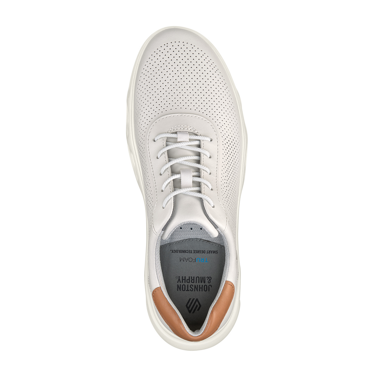 Johnston & Murphy Reactivate U-Throat Sneaker (Men) - White Full Grain Athletic - Casual - Lace Up - The Heel Shoe Fitters