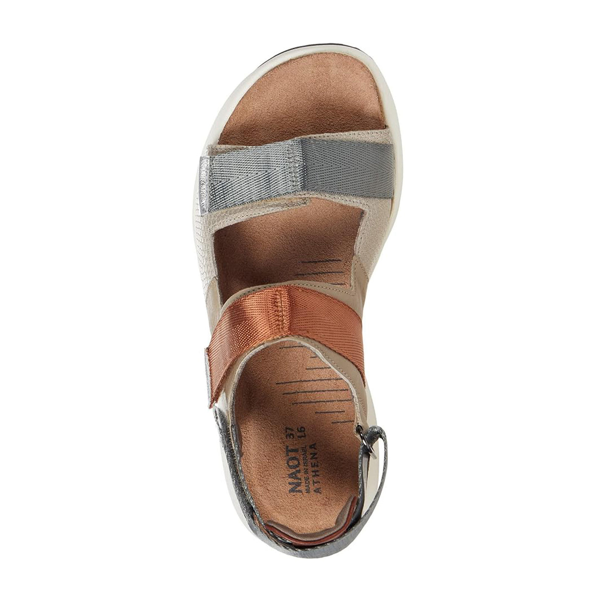 Naot Odyssey Active Sandal (Women) - Beige Lizard/Soft Beige/Soft Chestnut/Soft Silver Sandal - Backstrap - The Heel Shoe Fitters