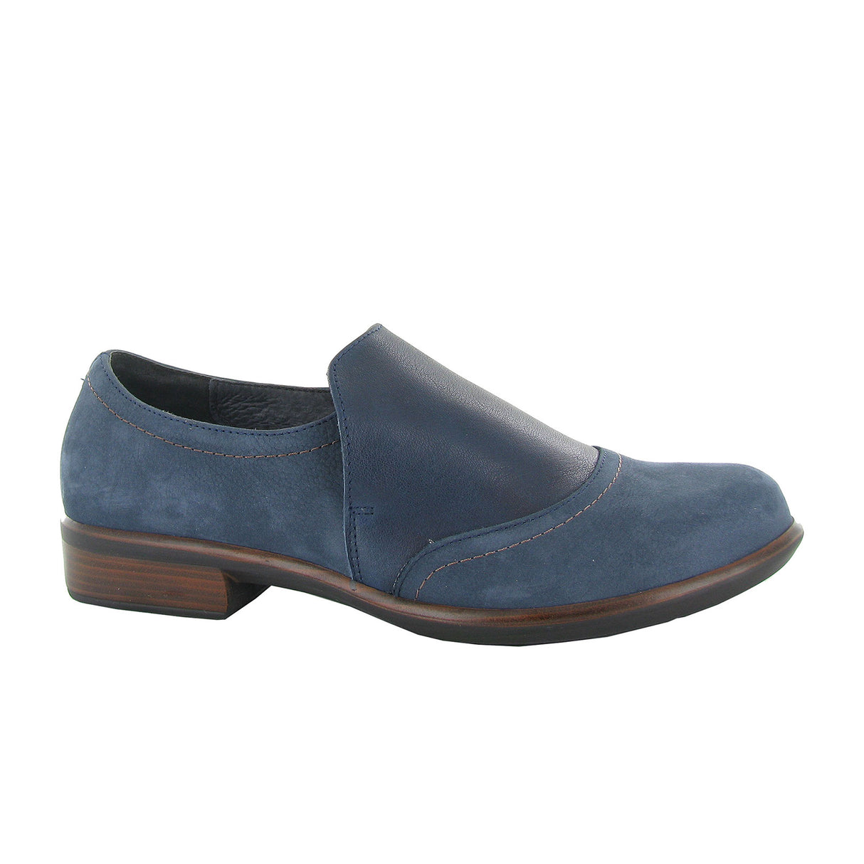 Naot Angin Slip On Loafer (Women) - Navy Velvet Nubuck/Soft Ink Leather Dress-Casual - Slip On - The Heel Shoe Fitters