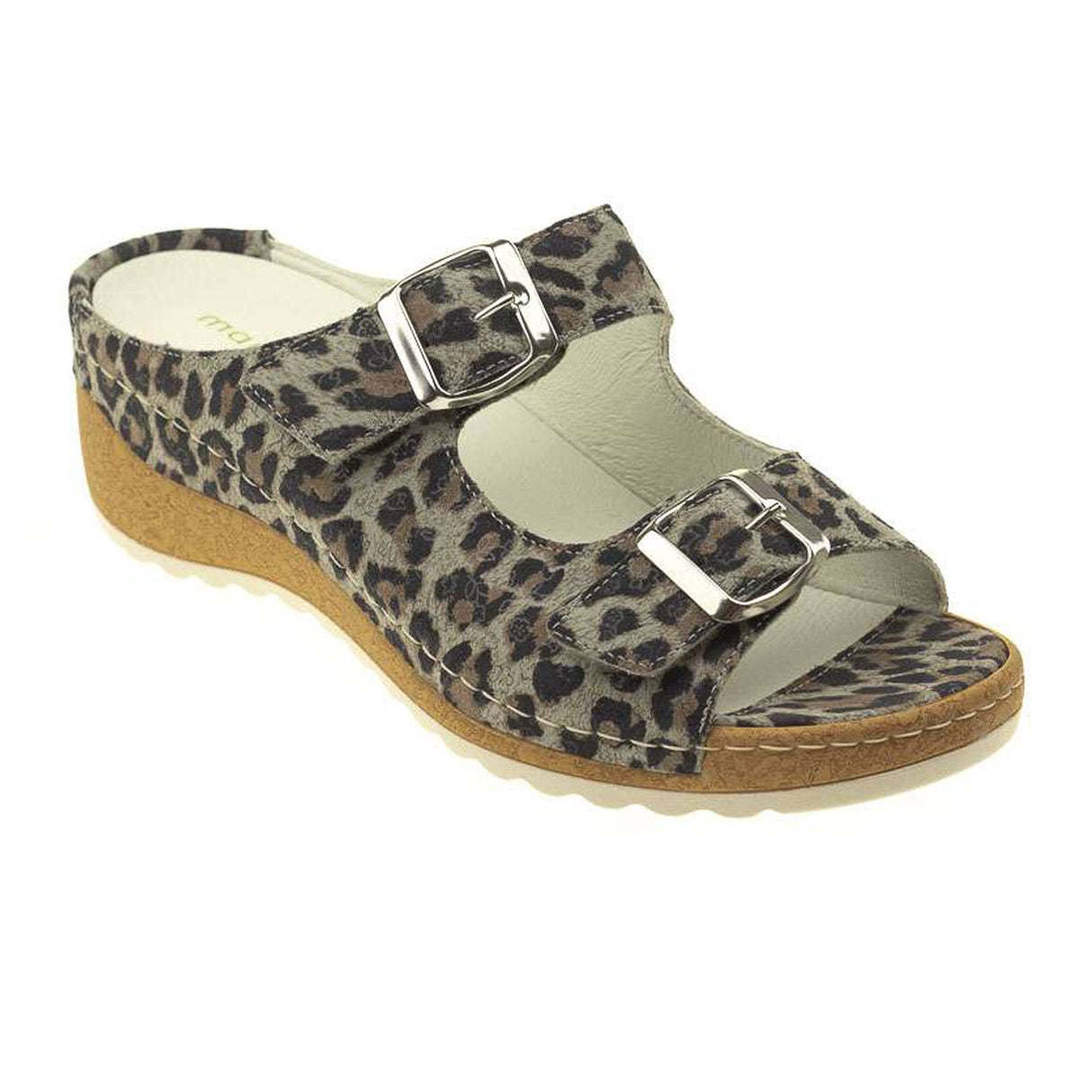 Waldlaufer Hanila 306502 Slide Sandal (Women) - Leopard Print Sandal - Slide - The Heel Shoe Fitters