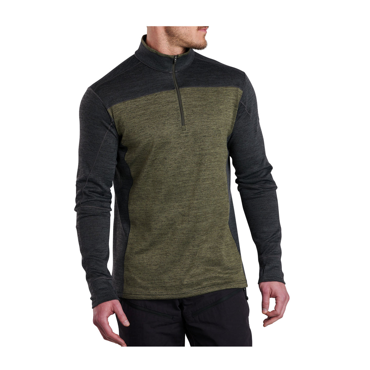 Kuhl Ryzer 1/4 Zip Hiking Shirt (Men) - Green Smoke Apparel - Top - Long Sleeve - The Heel Shoe Fitters