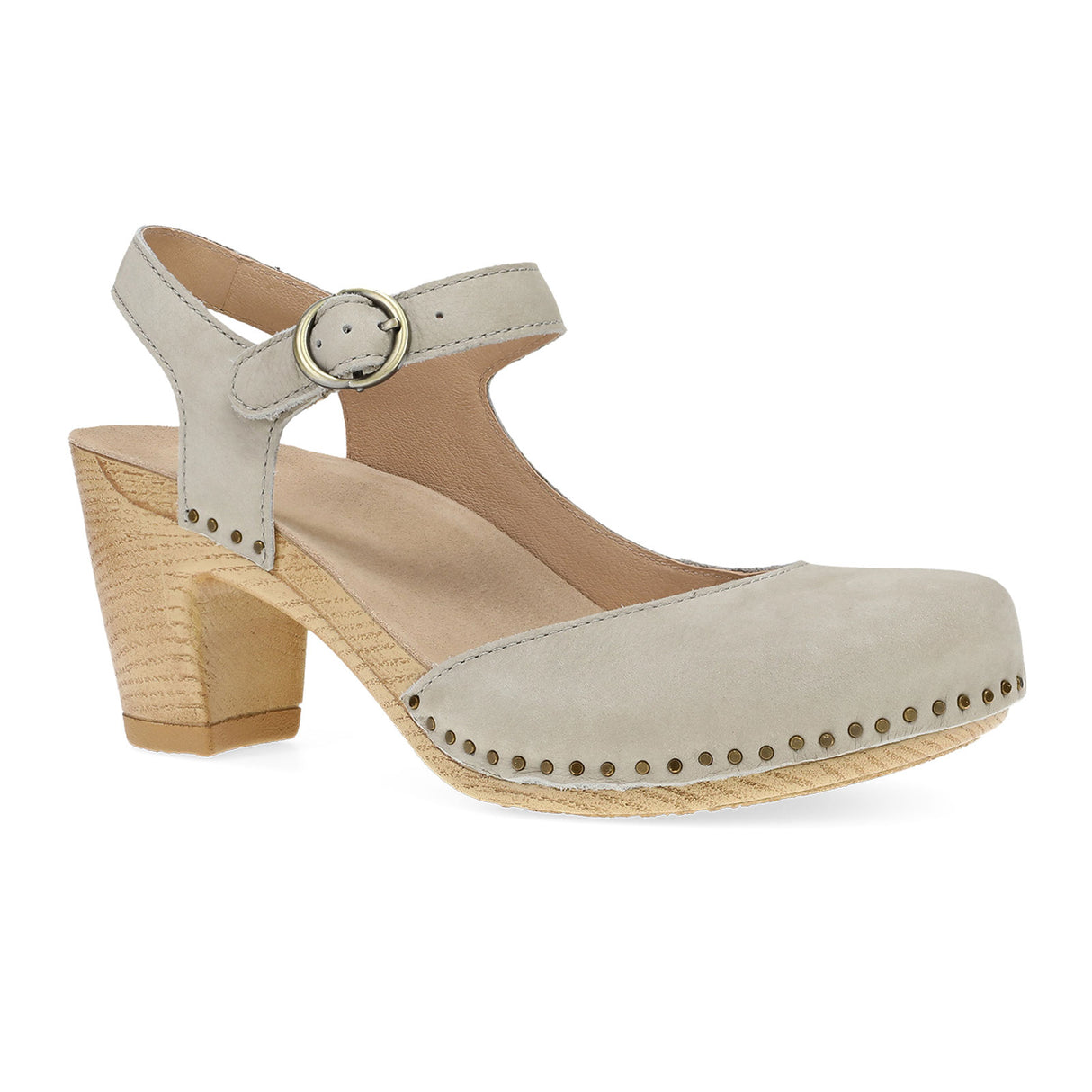 Dansko Taytum Heeled Sandal (Women) - Taupe Milled Nubuck Dress-Casual - Heels - The Heel Shoe Fitters