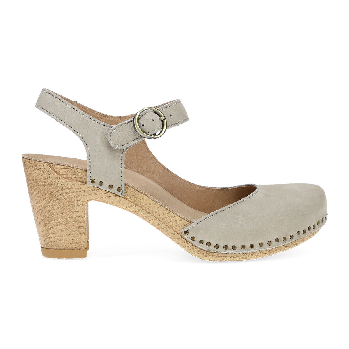Dansko Taytum Heeled Sandal (Women) - Taupe Milled Nubuck Dress-Casual - Heels - The Heel Shoe Fitters