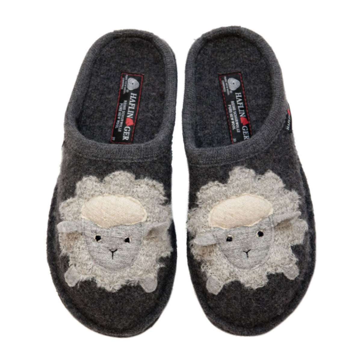 Haflinger Gray Wool Felt Slip-Ons 39 or 8/9 Mens Haflinger Grizzly Gray Wool Comfort Slip On Slippers  main image 2