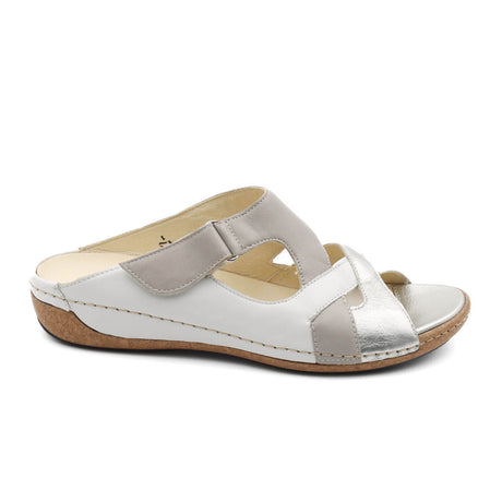 Waldlaufer Beth 342505 Slide Sandal (Women) - Silver/Gray Sandals - Slide - The Heel Shoe Fitters