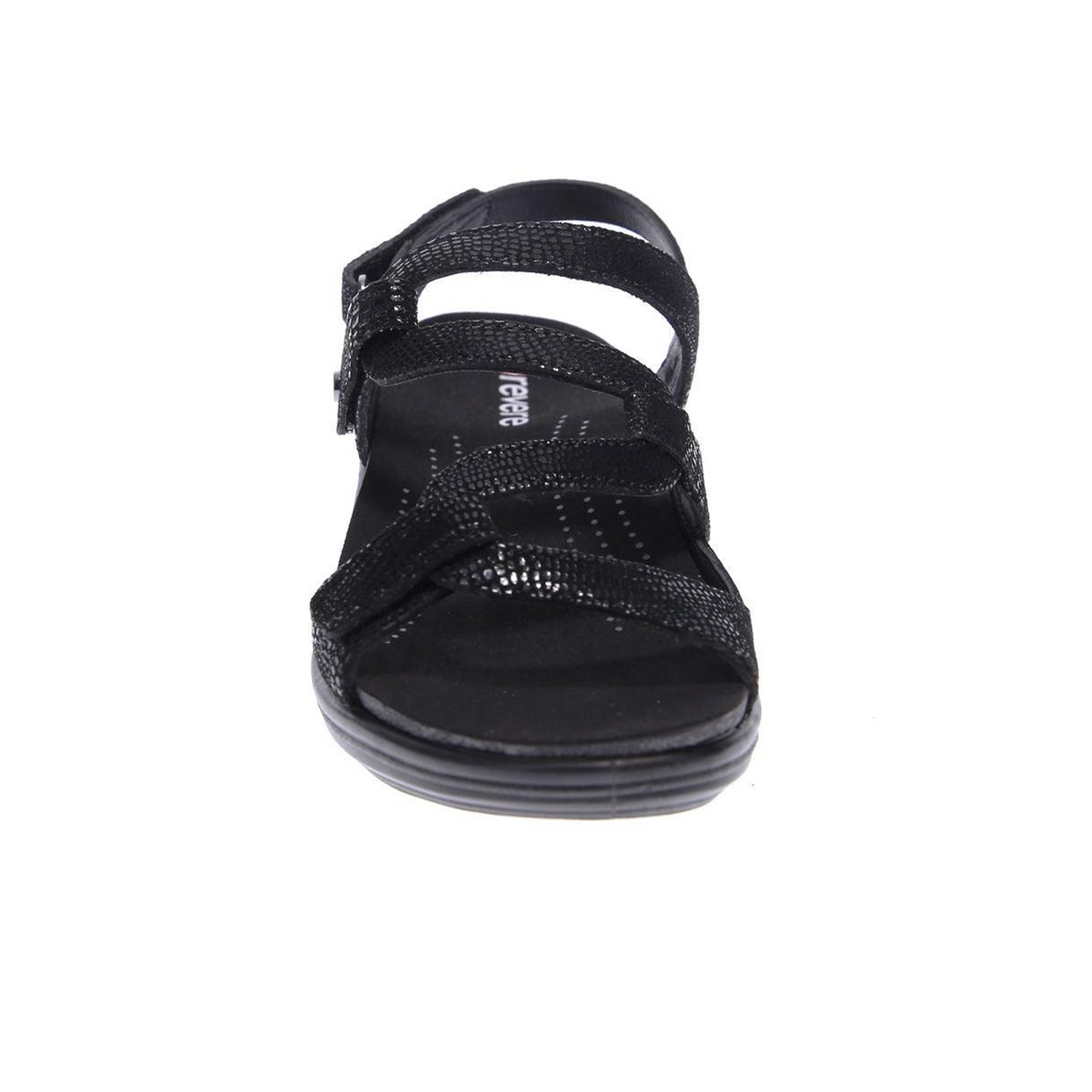 Revere Emerald Backstrap Sandal (Women) - Black Lizard Sandal - Backstrap - The Heel Shoe Fitters