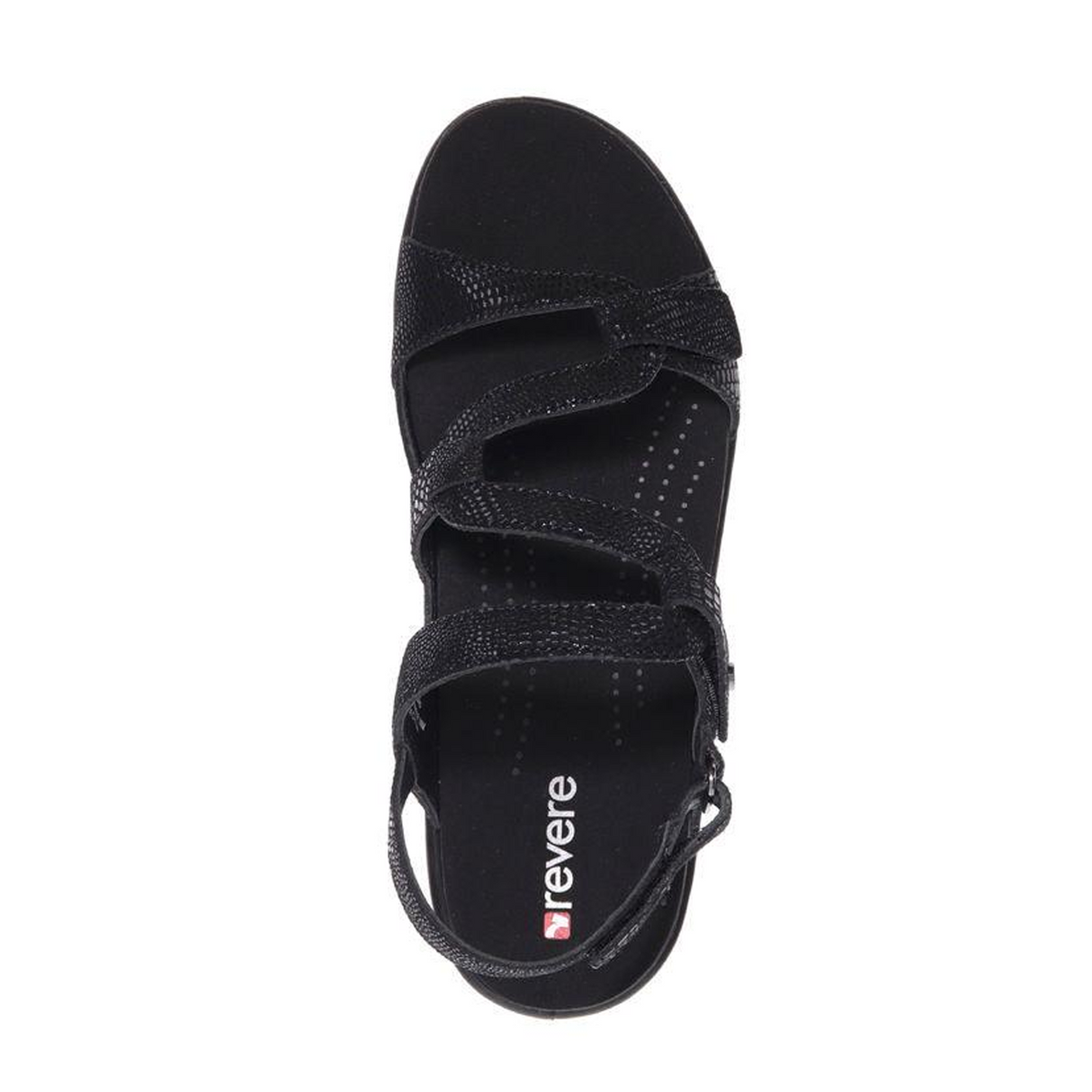 Revere Emerald Backstrap Sandal (Women) - Black Lizard Sandal - Backstrap - The Heel Shoe Fitters