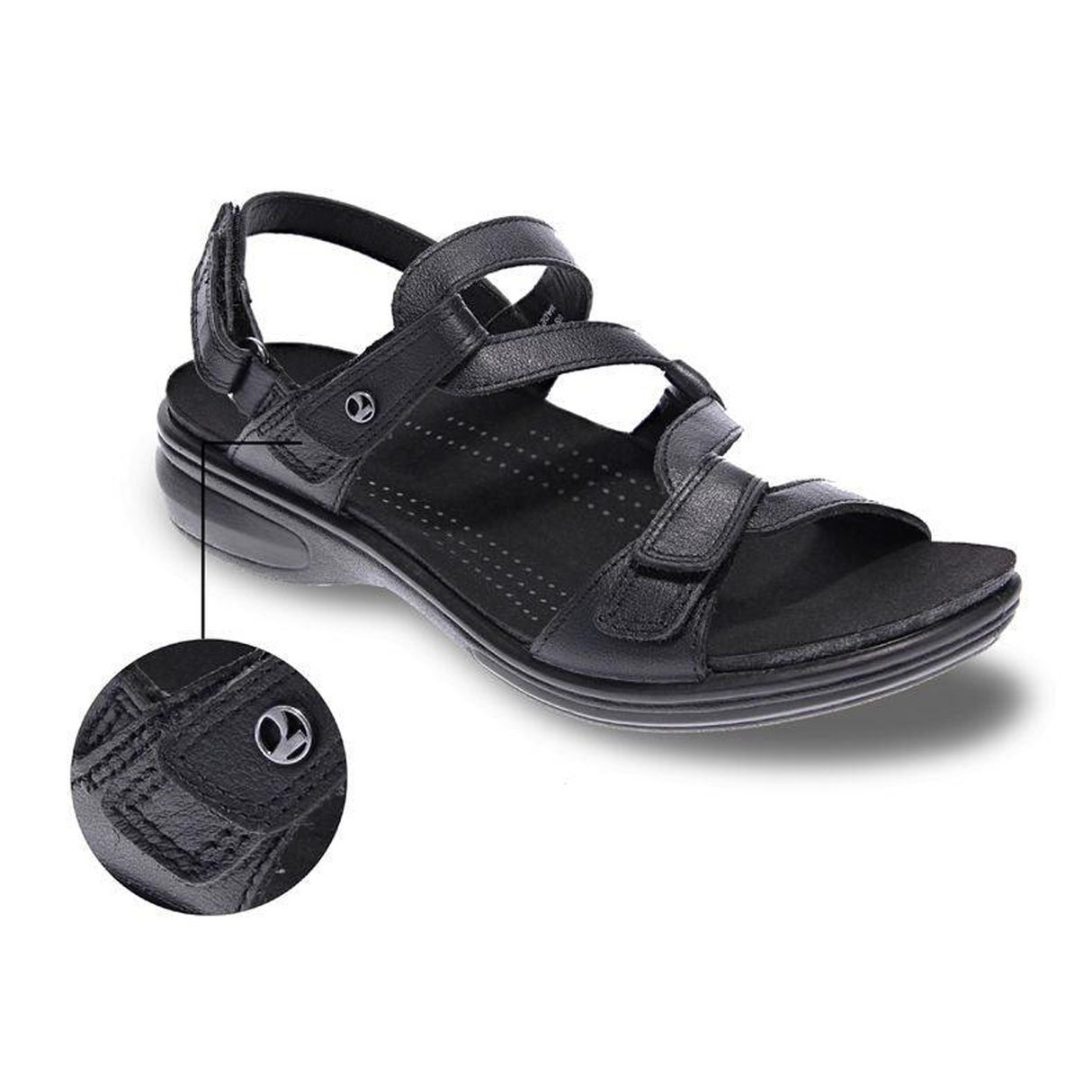 Revere Emerald Backstrap Sandal (Women) - Black Sandal - Backstrap - The Heel Shoe Fitters