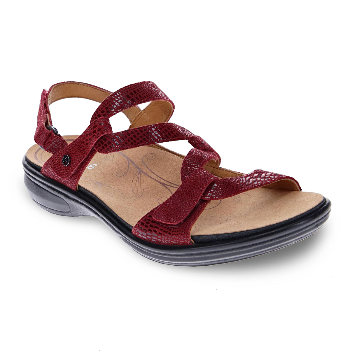 Revere Emerald Backstrap Sandal (Women) - Cherry Lizard Sandal - Backstrap - The Heel Shoe Fitters