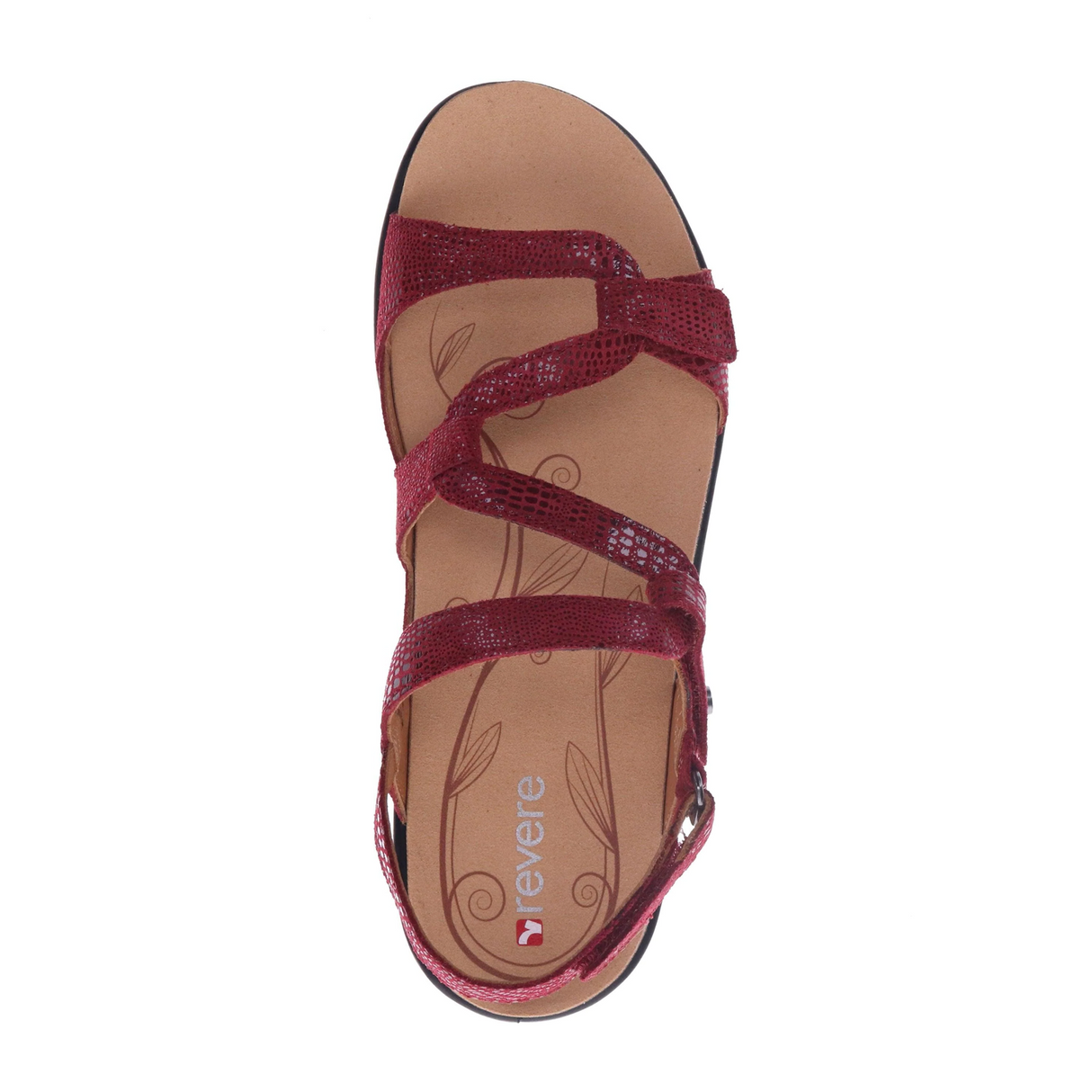 Revere Emerald Backstrap Sandal (Women) - Cherry Lizard Sandal - Backstrap - The Heel Shoe Fitters