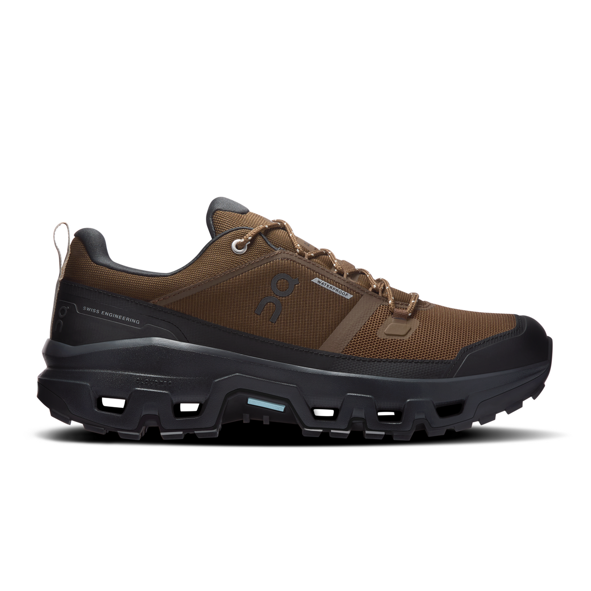 On Running Cloudrock Low Waterproof Hiking Shoe (Men) - Earth/Black