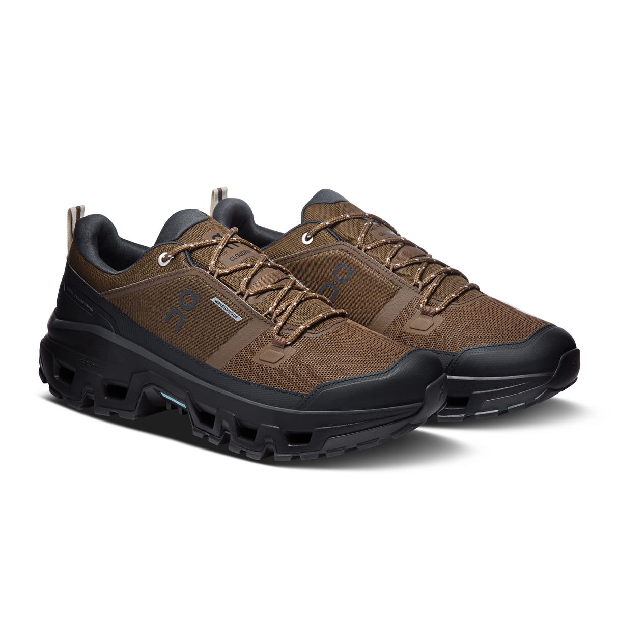 On Running Cloudrock Low Waterproof Hiking Shoe (Men) - Earth/Black