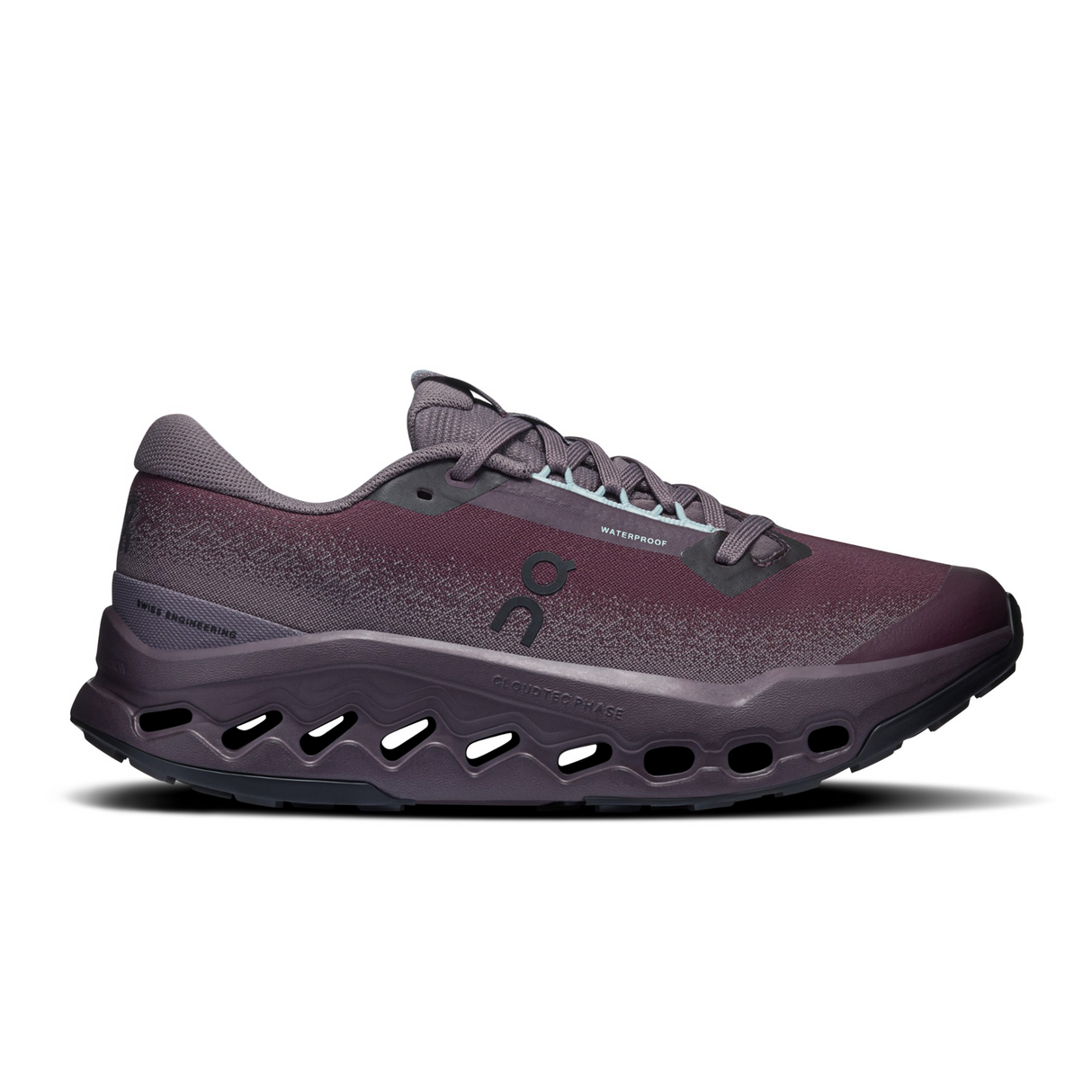 On Running Cloudsurfer Trail 2 Waterproof Running Shoe (Women) - Urchin/Pebble