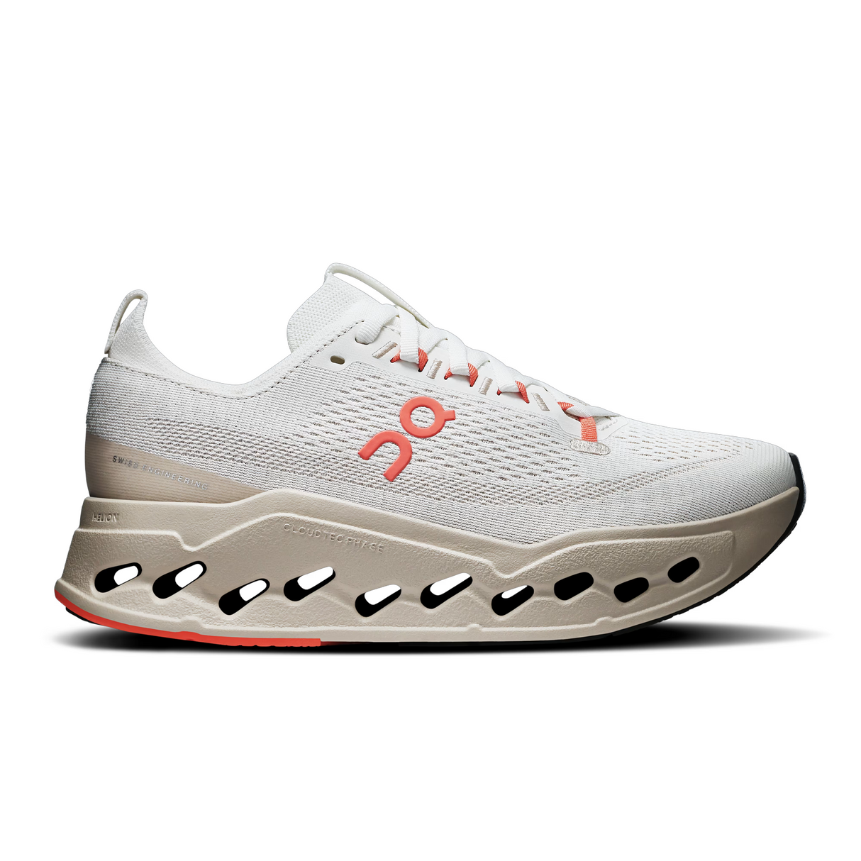 On Running Cloudsurfer Max Running Shoe (Women) - Ivory/Salmon Athletic - Running - Cushion - The Heel Shoe Fitters