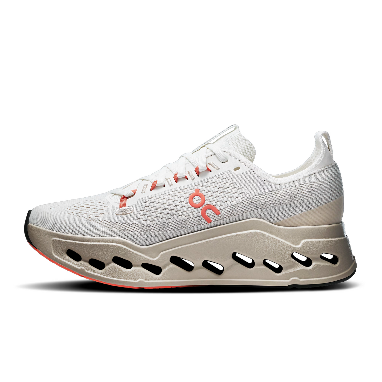 On Running Cloudsurfer Max Running Shoe (Women) - Ivory/Salmon Athletic - Running - Cushion - The Heel Shoe Fitters