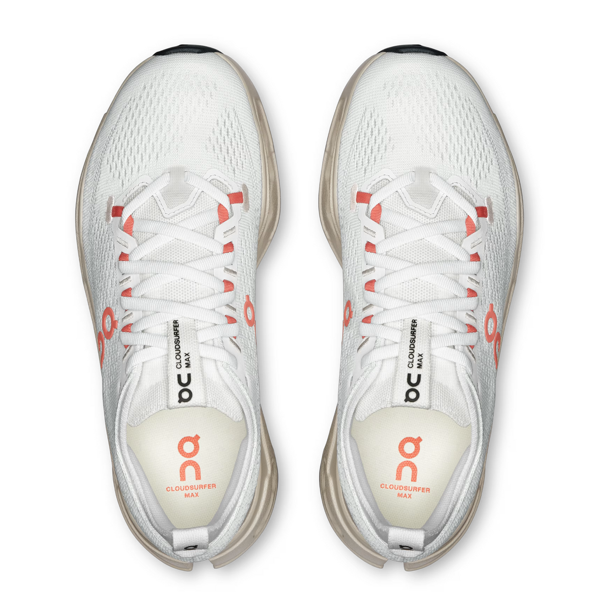 On Running Cloudsurfer Max Running Shoe (Women) - Ivory/Salmon Athletic - Running - Cushion - The Heel Shoe Fitters