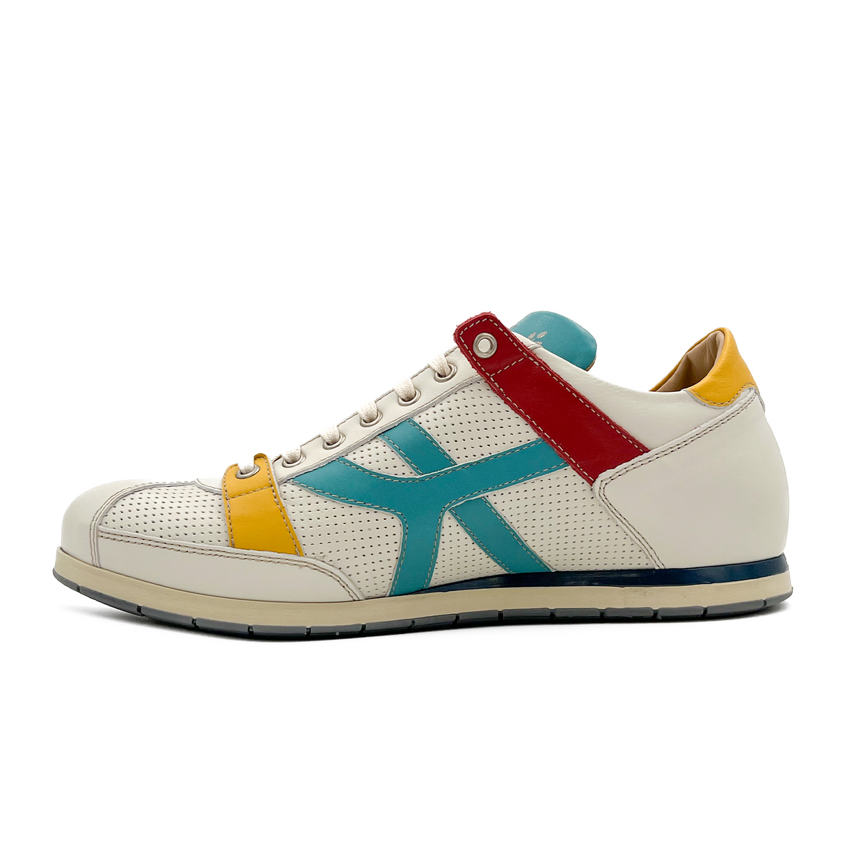 Kamo-Gutsu TIFO 044 Low Sneaker (Men) - Bianco/Atlantico Dress-Casual - Lace Ups - The Heel Shoe Fitters