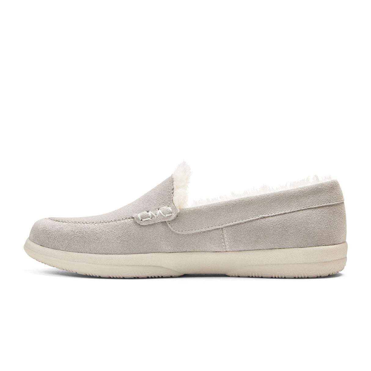 Vionic Lynez Slipper (Women) - Light Grey Suede Dress-Casual - Slipper - The Heel Shoe Fitters