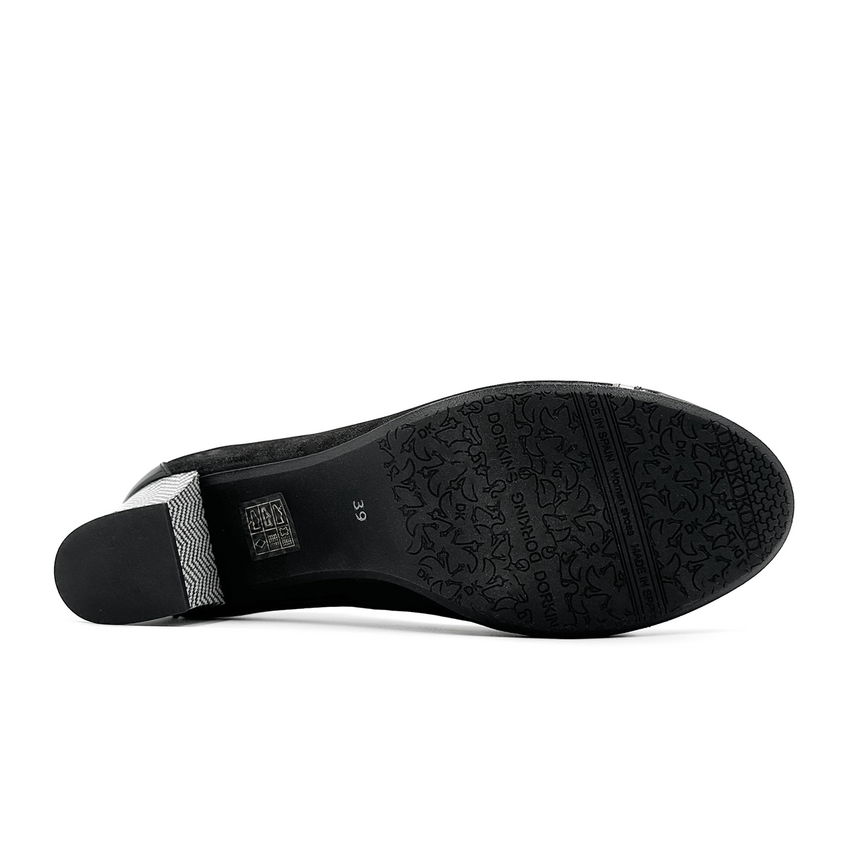 Dorking Rodin D9092 Heeled Mary Jane (Women) - Lamin Negro Dress-Casual - Heels - The Heel Shoe Fitters