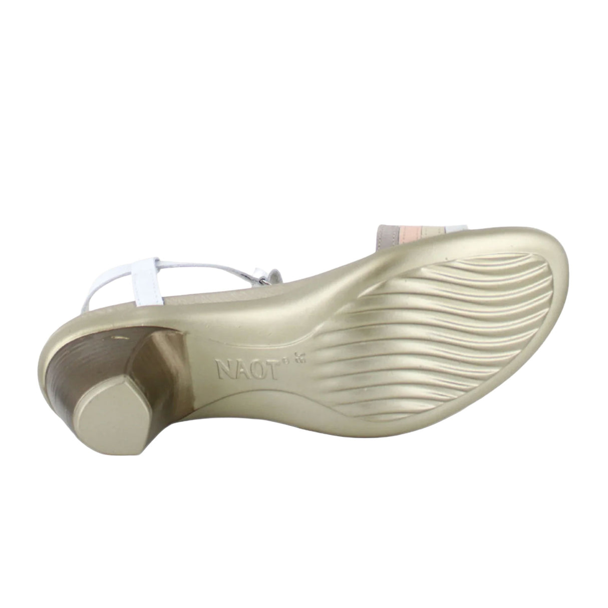 Naot Current Heeled Sandal (Women) - Soft Silver/Radiant Gold/Silver Luster/White Pearl Sandal - Heel/Wedge - The Heel Shoe Fitters